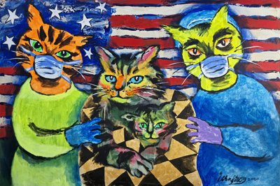 Patriotische maskierte Katzen von Kanat Ibragimov