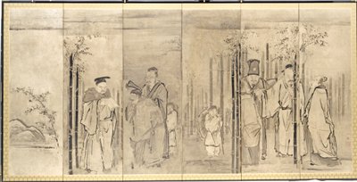 Sieben Weise des Bambushains, 1600er Jahre von Kanō Tan’yū
