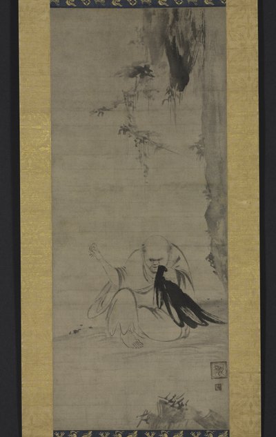 Choyo: Mönch, der unter der Morgensonne näht, ca. 1350 oder früher von Kaō