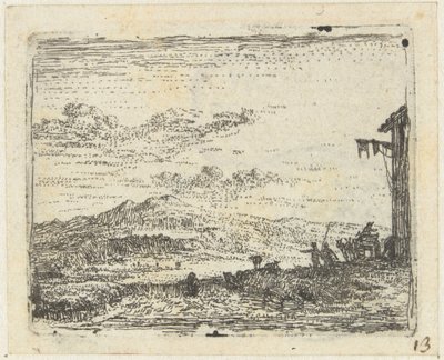 Italienisierende Landschaft mit Wagen bei Herberge von Karel Du Jardin