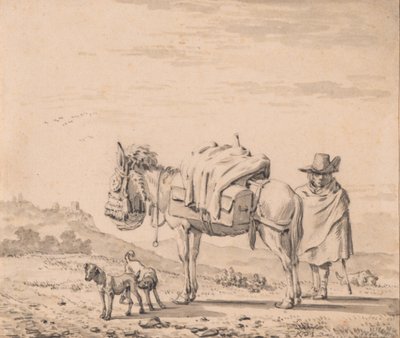 Mann mit Maultier von Karel Dujardin