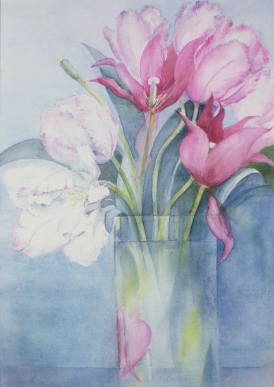 Rosa Papageientulpen und Marlette von Karen Armitage