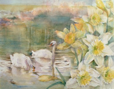 Schwäne in Hurst von Karen Armitage