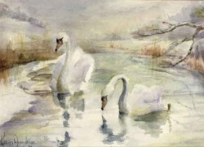 Schwäne im Winter von Karen Armitage