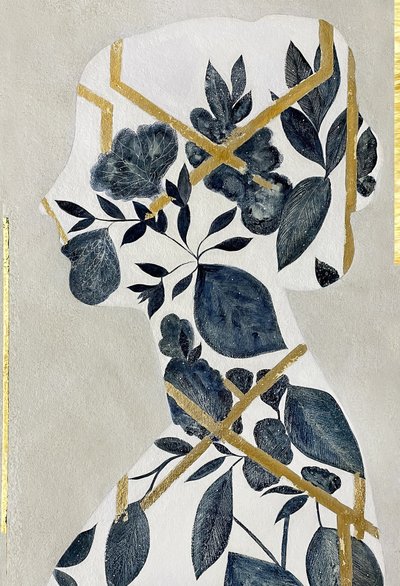 Goldenes Florales Profil von Karenina Fabrizzi
