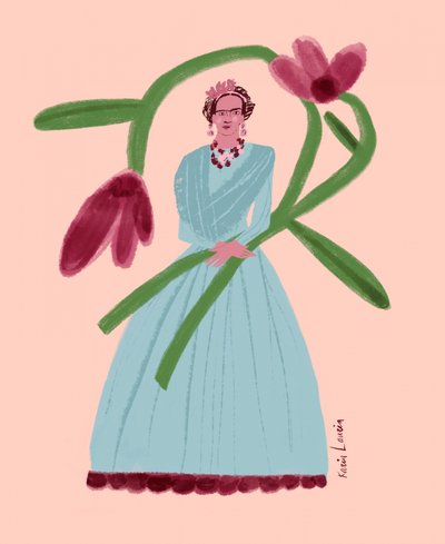 Buntes Blumenporträt von Karin Lauria