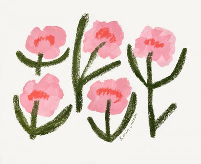 Moderne Rosa Blumen von Karin Lauria