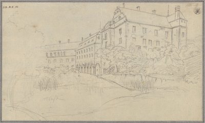 Ansicht eines Schlosses mit Renaissancegiebeln in Schlesien oder Böhmen von Karl Friedrich Schinkel