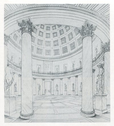 Berlin. Altes Museum am Lustgarten. Ansicht der Rotunde von Karl Friedrich Schinkel