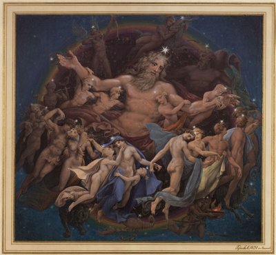 Berlin. Altes Museum am Lustgarten. Entwurf zum Wandbild "Uranus und der Tanz der Gestirne" von Karl Friedrich Schinkel