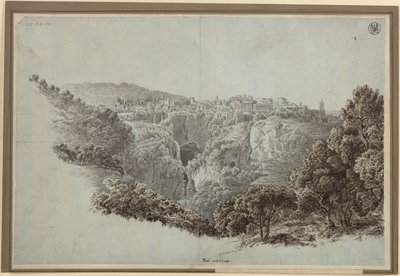 Blick vom Monte Catillo nach Westen über das Tal des Anio (Aniene) hinweg auf Tivoli von Karl Friedrich Schinkel