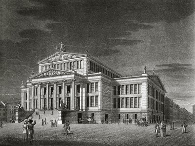 Ansicht des Schauspielhauses in Berlin, Kupferstich von Karl Friedrich Schinkel von Karl Friedrich Schinkel