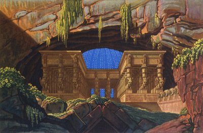 Tempel von Isis und Osiris, wo Sarastro Hohepriester ist "Die Zauberflöte" von Karl Friedrich Schinkel