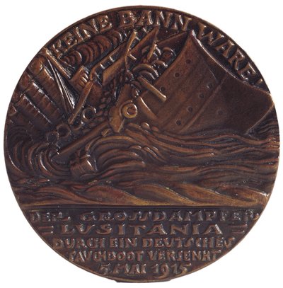 Medaille zur Erinnerung an die Torpedierung des Liners 