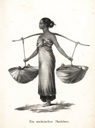 Malaiisches Mädchen mit hochgebundenem Haar, das Turnschuhe trägt von Karl Joseph Brodtmann