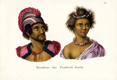 Menschen von Hawaii, 1824 von Karl Joseph Brodtmann
