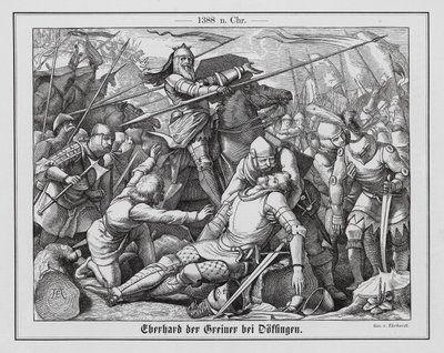 Eberhard II., Graf von Württemberg, in der Schlacht bei Döffingen von Karl Ludwig Adolf Ehrhardt