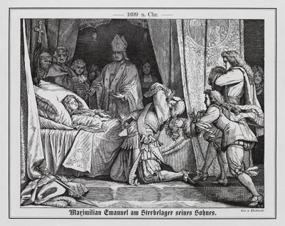 Maximilian II. Emanuel, Kurfürst von Bayern, am Sterbebett seines Sohnes von Karl Ludwig Adolf Ehrhardt