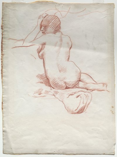 Sitzender weiblicher Akt von hinten von Karl Ludwig Bernhard Buchhorn