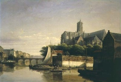 Eine Stadt an einem Fluss von Kaspar Karsen