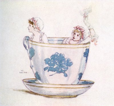 Eine Ruhepause in einer Teetasse von Kate Greenaway von Kate Greenaway