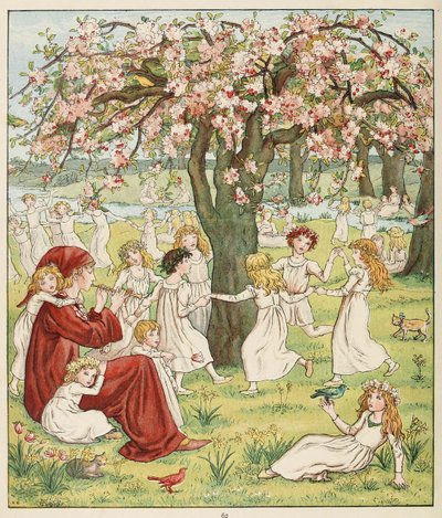 Wie ihre Kinder gestohlen wurden, aus Der Rattenfänger von Hameln, veröffentlicht 1888 (Farblithografie) von Kate Greenaway
