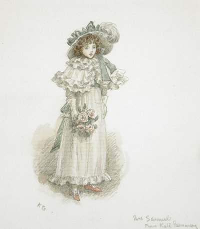 Studie eines vollständig bekleideten kleinen Mädchens von Kate Greenaway