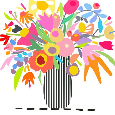 Blumen und Streifen 1 von Kathy Dunaway