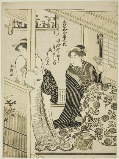 Narzisse im Winter, aus der Serie "Die schönsten Oden über Blumen der vier Jahreszeiten" von Katsukawa Shuncho