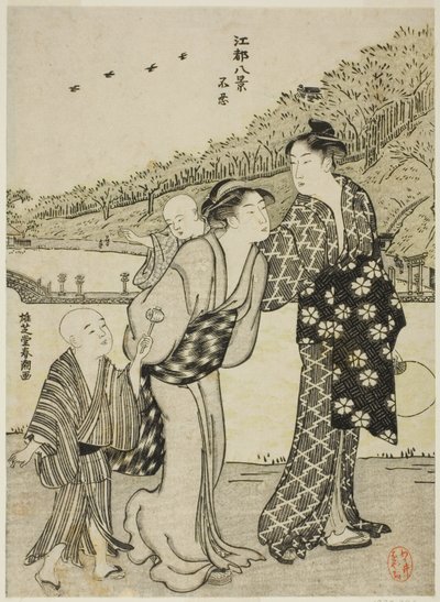 Shinobazu-Teich, aus der Serie "Acht Ansichten von Edo (Koto hakkei)" von Katsukawa Shuncho