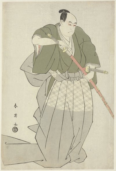 Momonoi Wakasanosuke zieht ein Schwert Momonoi Wakasanosuke zieht eines seiner zwei Schwerter von Katsukawa Shunei