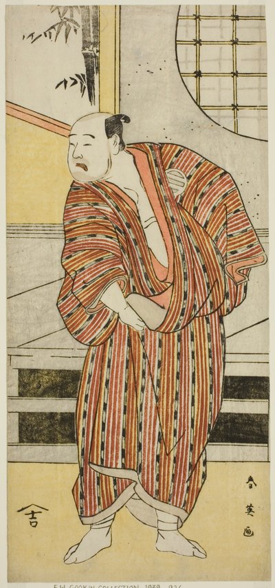 Der Schauspieler Kataoka Nizaemon VII als Hayakawa Matabei (?) im Stück Furiwake-gami Aoyagi Soga (?), aufgeführt im Miyako-Theater (?) im ersten Monat, 1796 (?) von Katsukawa Shun