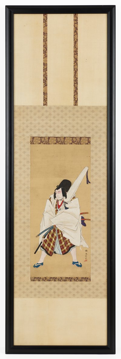 Der Schauspieler Ichikawa Ebizo III als Matsuomaru im Stück Sugawara und die Geheimnisse der Kalligraphie, 18. Jahrhundert von Katsukawa Shunko