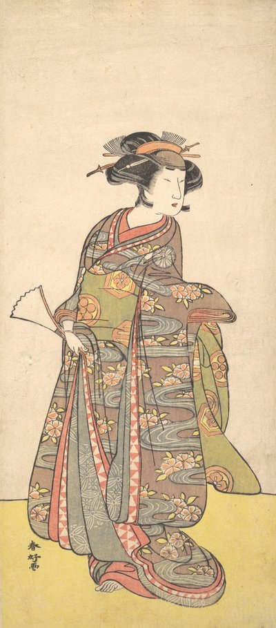 Der erste Nakamura Tomijuro als Frau, wahrscheinlich 1777 von Katsukawa Shunko