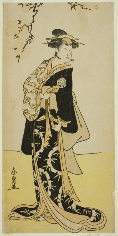 Der Schauspieler Yamashita Mangiku I als Lady Yuya (Yuya Gozen) (?) im Stück Heike Hyobanki (?), aufgeführt im Nakamura Theater (?) im siebten Monat, 1789 (?) von Katsukawa Shunsen