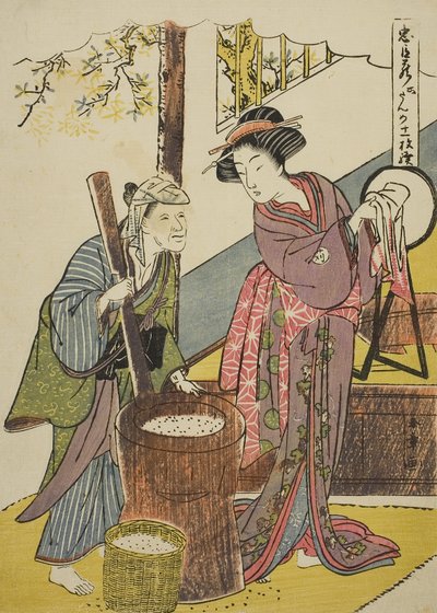 Akt Sechs: Yoichibeis Haus aus dem Stück Chushingura (Schatz der treuen Vasallen), ca. 1779-80 (Farbholzschnitt; chuban) von Katsukawa Shunsho