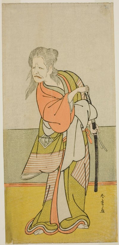Der Schauspieler Nakajima Kanzaemon III als Yaguchi no Karasu-baba im Stück Hono Nitta Daimyojin, aufgeführt im Morita Theater im siebten Monat, 1777 von Katsukawa Shunsho