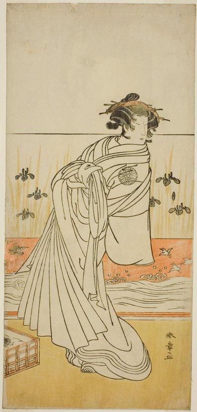 Der Schauspieler Nakamura Tomijuro I als Kurtisane Toyama im Stück Koi Nyobo Somewake Tazuna, aufgeführt im Nakamura Theater im neunten Monat, 1777 von Katsukawa Shunsho