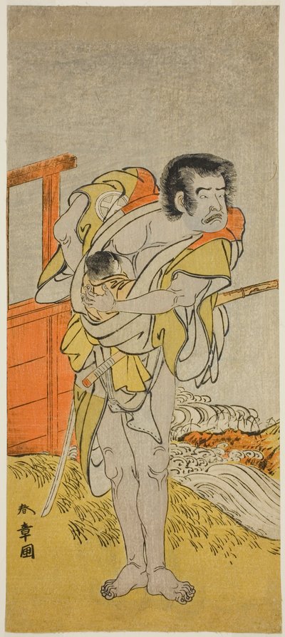 Der Schauspieler Otani Tomoemon I als Kasahari Hokkyo im Stück Kazoe Uta Ta Ue Soga, aufgeführt im Nakamura Theater im ersten Monat, 1776 von Katsukawa Shunsho