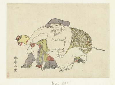 Daikoku und seine Ratte von Katsukawa Shunzan