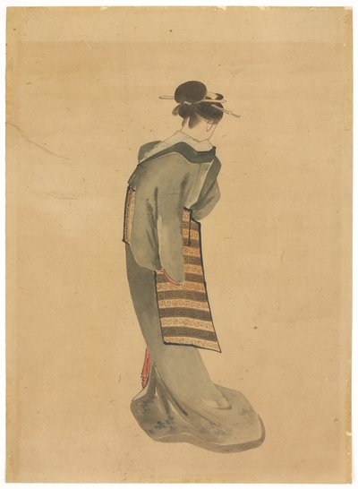 Stehende Schönheit (Rückansicht) von Katsushika (school of) Hokusai