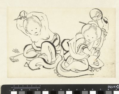 Zwei Frauen, die sich frisieren von attributed to Katsushika Hokusai