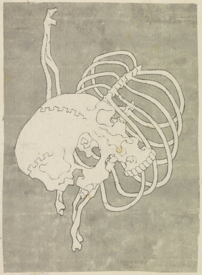 Schädel und ein Brustkorb von Katsushika Hokusai (possibly)