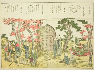 Asuka-Hügel (Asukayama), aus Band 1 des illustrierten Buches "Schöne Ansichten der östlichen Hauptstadt auf einen Blick (Toto shokei ichiran)" von Katsushika Hokusai