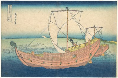 Auf See vor Kazusa (Kazusa no kairo), aus der Serie Sechsunddreißig Ansichten des Berges Fuji (Fugaku sanjūrokkei) von Katsushika Hokusai