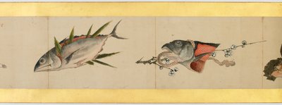 Detail der Bildrolle mit verschiedenen Bildern, Edo-Periode, 1839 von Katsushika Hokusai