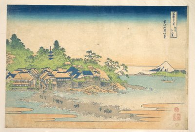 Enoshima in der Provinz Sagami, aus der Serie Sechsunddreißig Ansichten des Berges Fuji von Katsushika Hokusai