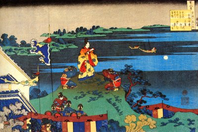 Aus der Serie Hundert Gedichte von hundert Dichtern: Abe no Nakamaro, ca. 1830 von Katsushika Hokusai