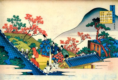 Aus der Serie Hundert Gedichte von hundert Dichtern: Fujiwara no Tadahira, ca. 1830 von Katsushika Hokusai