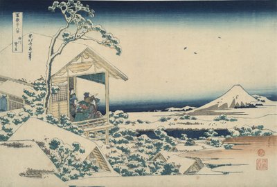 Fuji von Koishikawa an einem verschneiten Morgen, aus der Serie Sechsunddreißig Ansichten des Berges Fuji von Katsushika Hokusai